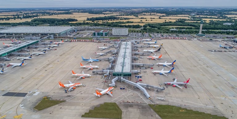 Stansted Flughafen von oben