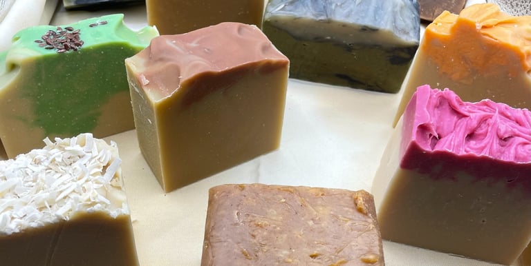 a variety of soap bars with soap bars
