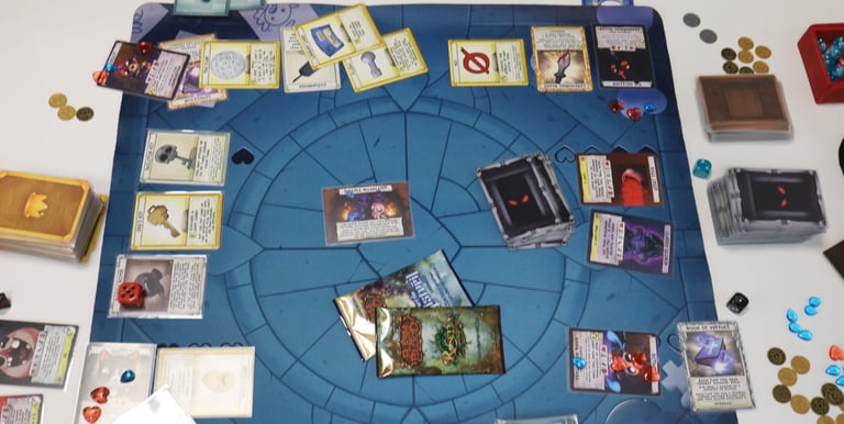 The board game "Binding of Isaac, Four Souls being played in Crow's Nest TCG.