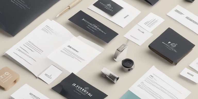 A workspace featuring a whiteboard with a social media content schedule, organized by day and platform, using sticky notes in varying colors. A wooden table holds an open laptop displaying a social media management application, alongside pens and small circular items.