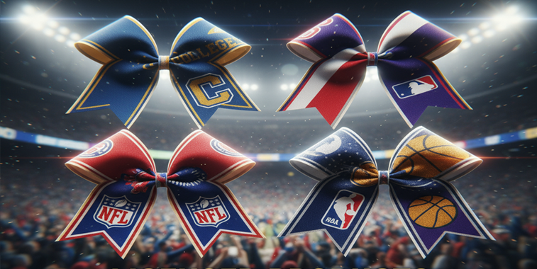Licensed Bows, Colleges, MLB, NFL, NBA.