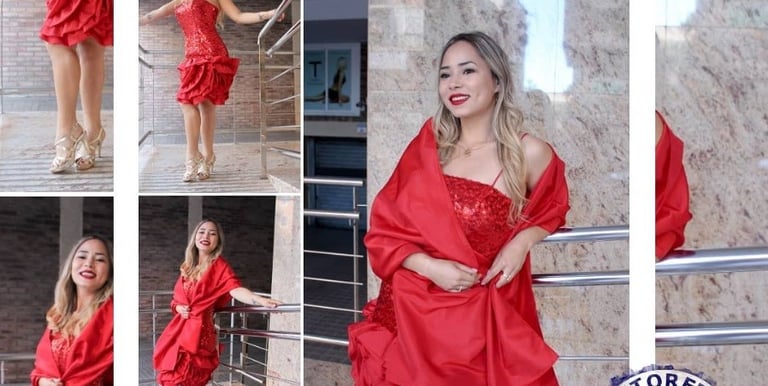 An image of a party dress, red, beautiful and full of bright