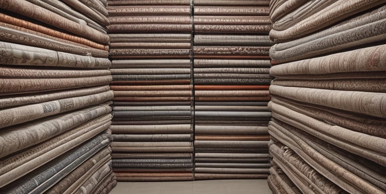 A room full of rugs and carpets