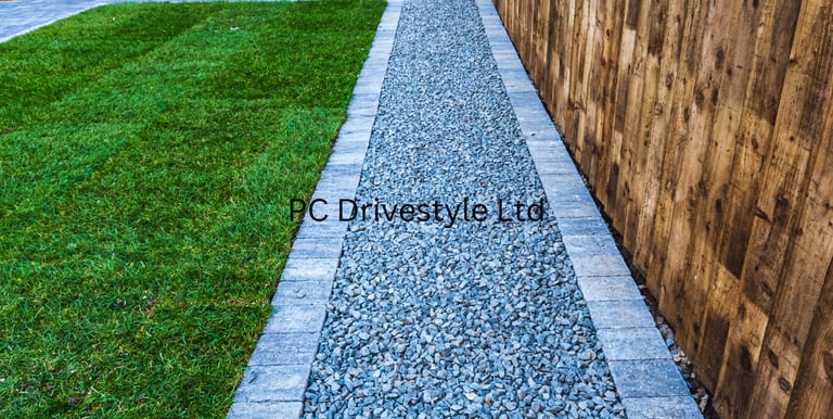 garden pathway in stone and block paving by PC Drivestyle Ltd
