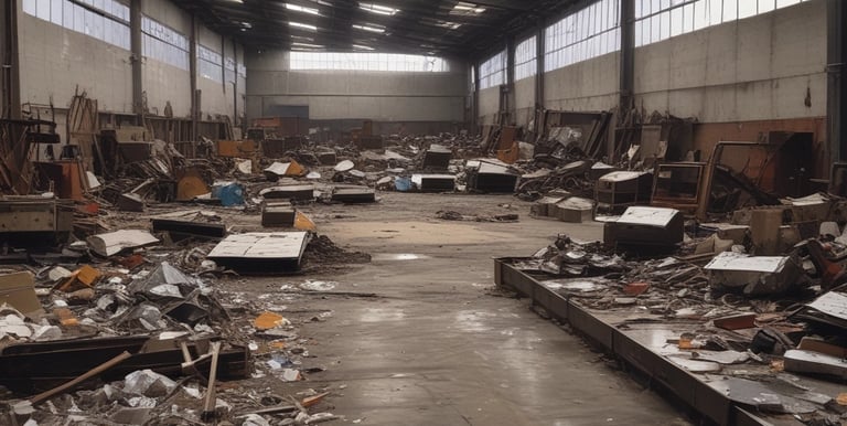 Trash, old furniture, and debris being picked up from a homeowners property.
