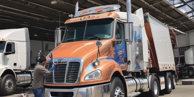 a man standing in front of a truck