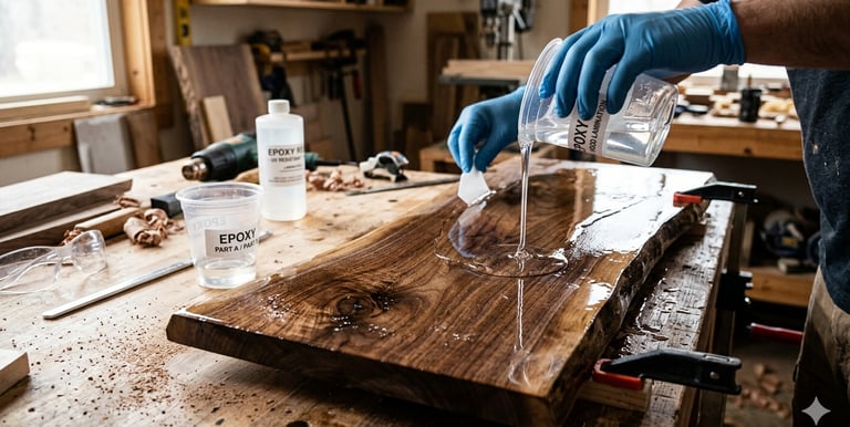 Epoxy adhesive for wood, glass, metal and lamination 