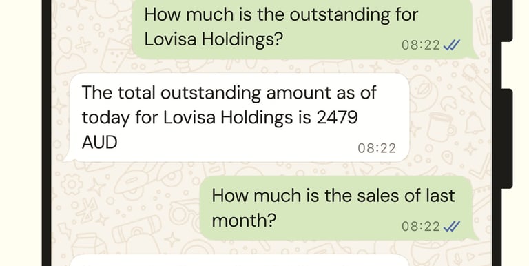 WhatsApp chat picking the details from ERP system through natural language query.
