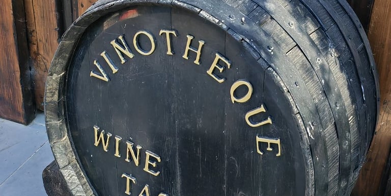 a wine barrel from dourakis winemaker