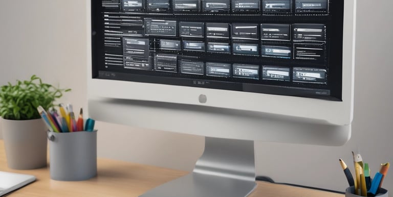 A yellow sign with bold black text in German promoting an agency located on a street. The background shows part of an urban setting with tables and chairs on a sidewalk.