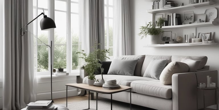A person in a cleaning uniform is pushing a floor cleaning machine in front of a large wall made of blue-tinted glass blocks. The shadowed silhouette of another person is visible in the foreground, captured mid-step, creating a dynamic sense of motion.