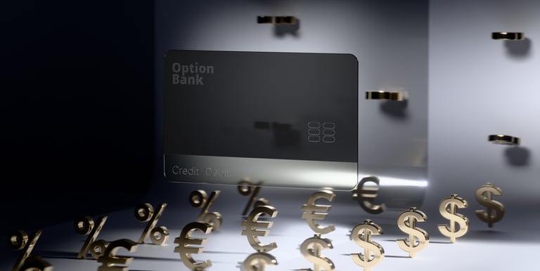 3d visualisoitu pankki kortti