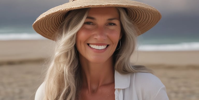 Femme devant un paysage