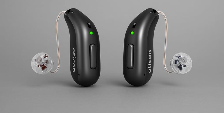 Aparelho auditivo discreto da marca Oticon
