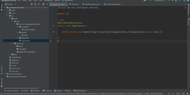 Spring boot project Application class open in Intellij IDEA