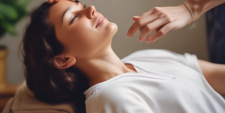 person holding woman nose