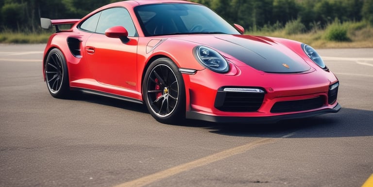 A luxury car with a sleek design, featuring a prominent grille and distinctive headlight. The vehicle is parked on a brick driveway, surrounded by lush greenery on one side.