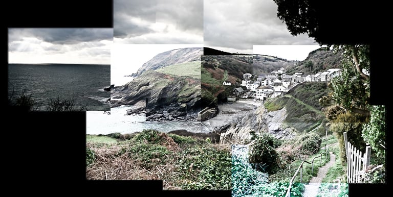 A  joiner photo of a cornish village