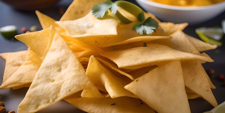 bowl of healthy chips, healthy snacks and healthy nachos.