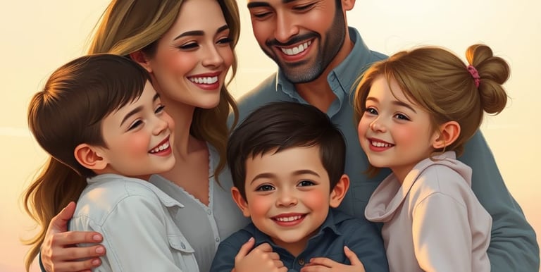 happy family members protected by a term insurance