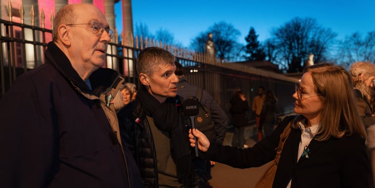 Photographe corporate en interview lors d'un événement en Île-de-France.