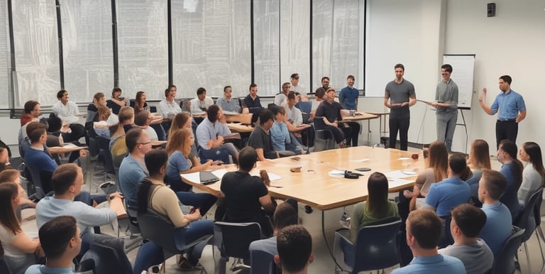 A person wearing a red hard hat and red protective workwear can be seen from behind. The helmet has a 'Safety First' sticker, emphasizing workplace safety. The person appears to be outdoors, and there is a green, blurred background, suggesting a construction or industrial setting.