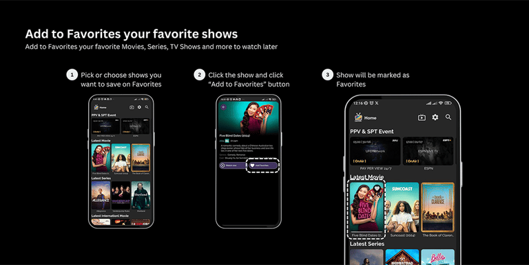 add to favorites to catchontv