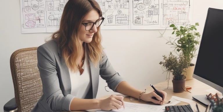 A person practices yoga on a mat by a calm river, performing a reverse triangle pose with one arm extended upwards and the other touching the ground. The setting is serene with a focus on balance and flexibility.