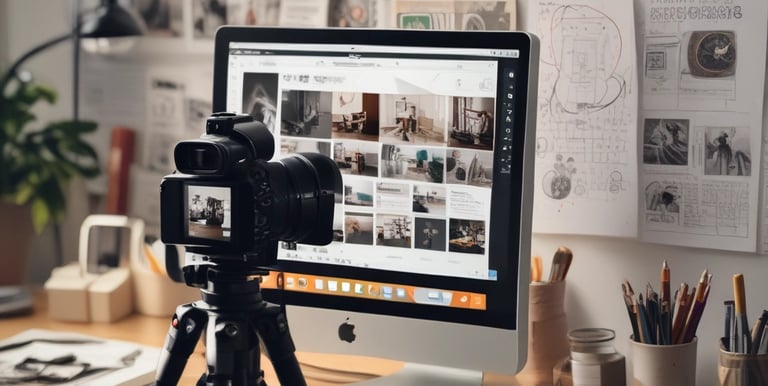 A retail store showcases clothing and sportswear on mannequins and hangers, with large vibrant posters featuring children in sports attire above. The interior displays bright garments and accessories on shelves and racks.
