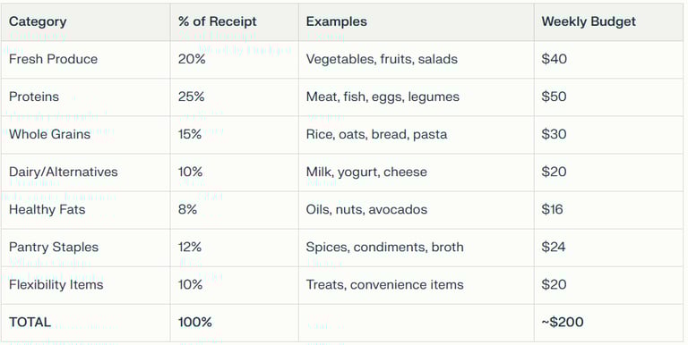 target budget plan table