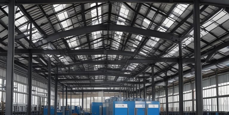 A skilled worker welding a large metal structure on an industrial construction site.