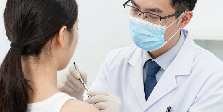 Close-up of hands typing on a laptop with a website showing location tracking features.