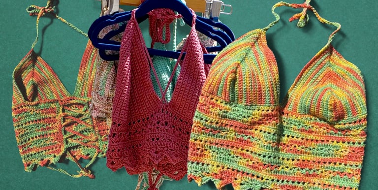 colourful crochet crop tops