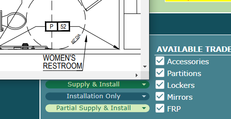Plan Takeoff Restroom Bidding Software