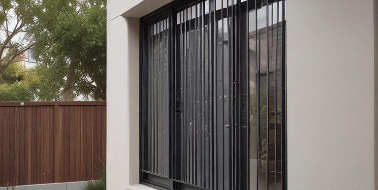 A technician repairing an aluminium sliding door with tools in a home setting.