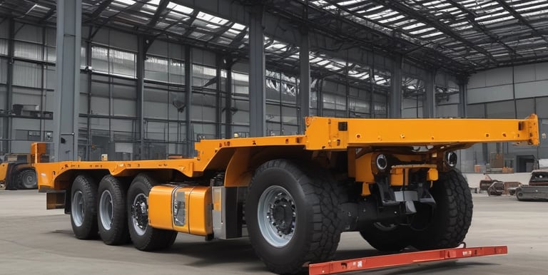 A close-up view of a metallic platform with workers inspecting the structure.
