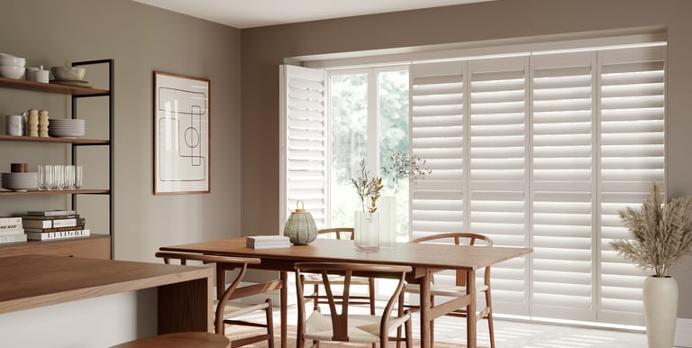 tracked plantation shutters in telford home