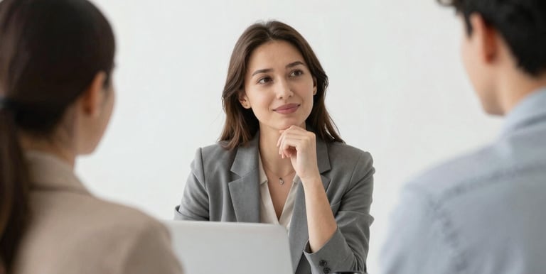 A modern office team collaborating with a focus on integrity and professionalism.