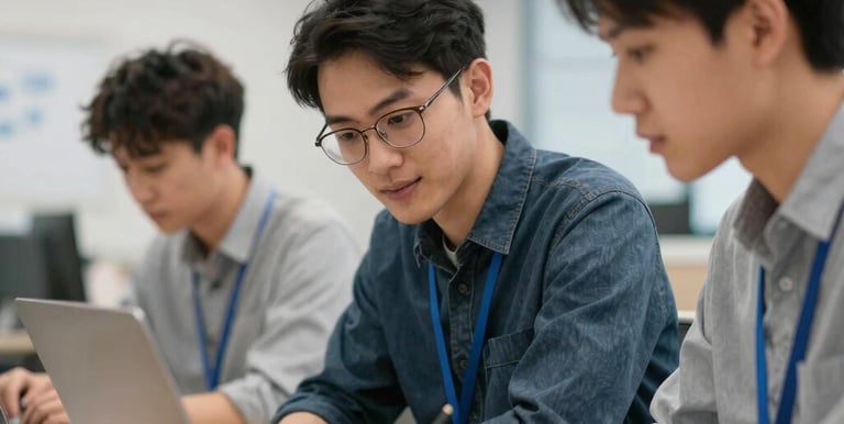 A modern office team collaborating with a focus on integrity and professionalism.