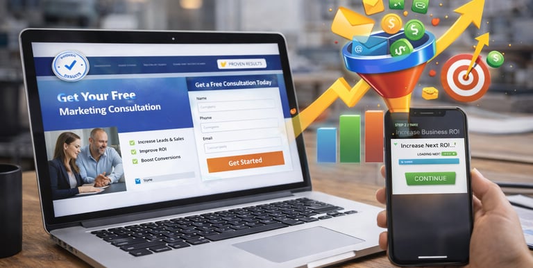 High converting landing page and funnel strategy designed to capture leads, increase conversions