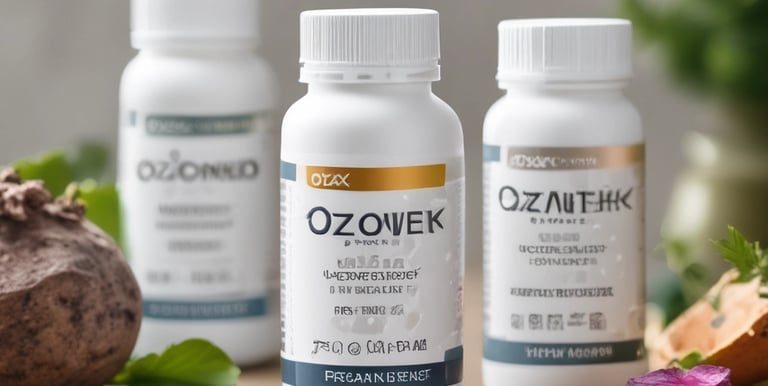 A vibrant display of natural supplements in a health store.