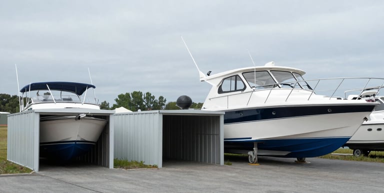 Technician installing marine electronics on a sleek boat dashboard under bright daylight.