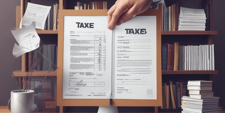 Team members collaborating over financial reports in a modern office setting.