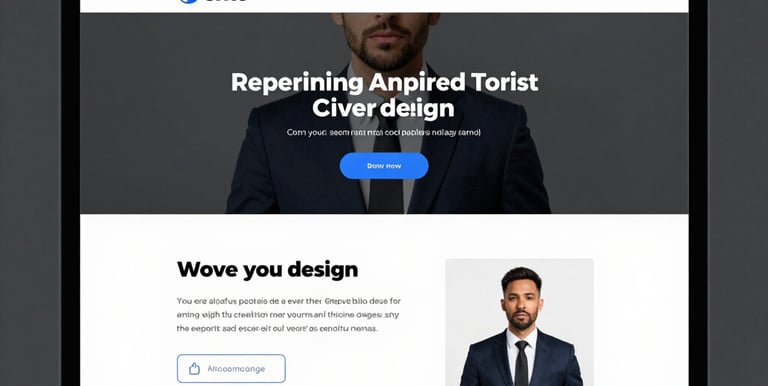 A sleek laptop screen showcasing a dark mode website design with electric cyan accents.