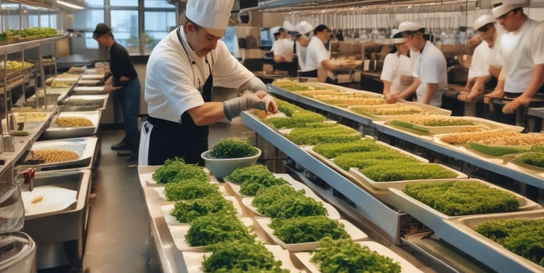 Close-up of fresh radish microgreens growing in a wooden crate under natural light.