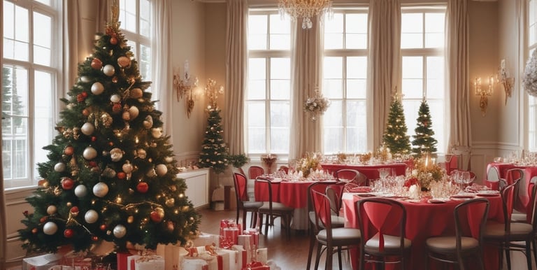 A vibrant birthday party setup with colorful balloons and a decorated cake table.