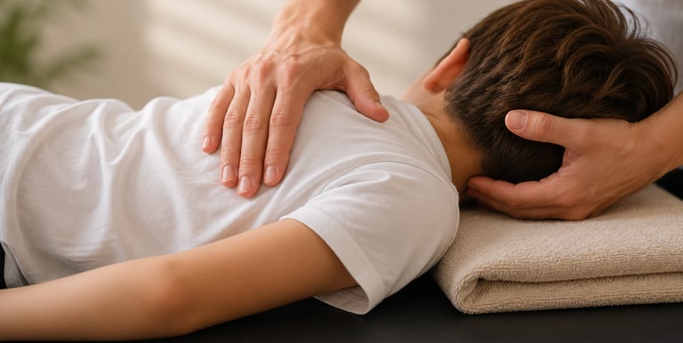 Trattamento di osteopatia pediatrica per accompagnare la crescita e l'equilibrio funzionale del bamb