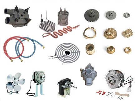 various types of electrical components including a fan and a fan
