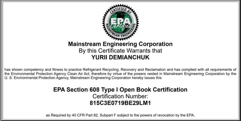 refrigerator repair certification 