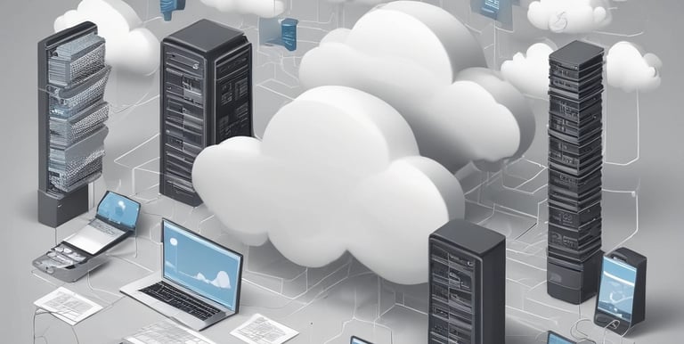 A cloud computing graphic representing digital services.